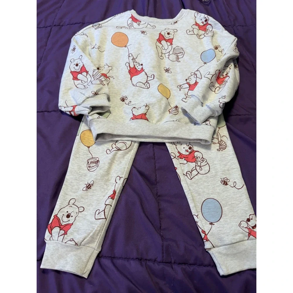 Disney Little Sleepies Winnie the Pooh Play Collection Set 4T Grey Bamboo Jogger